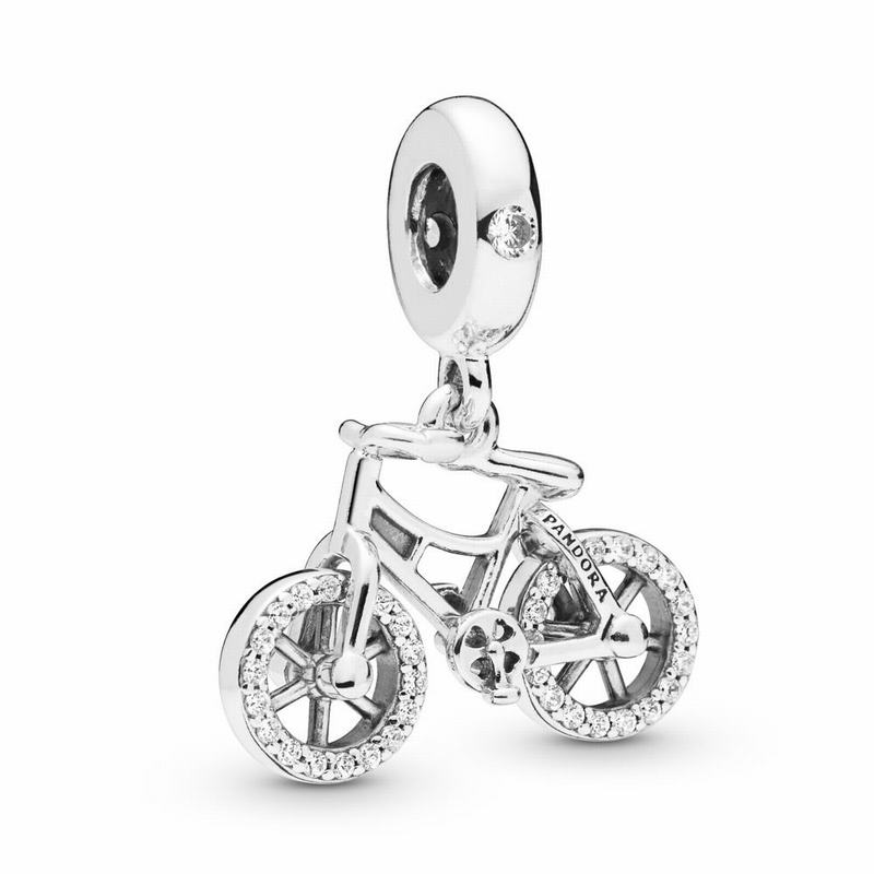 Pandora Brilliant Bicycle Dangle Charm NZ, Sterling Silver (463075-UJF)